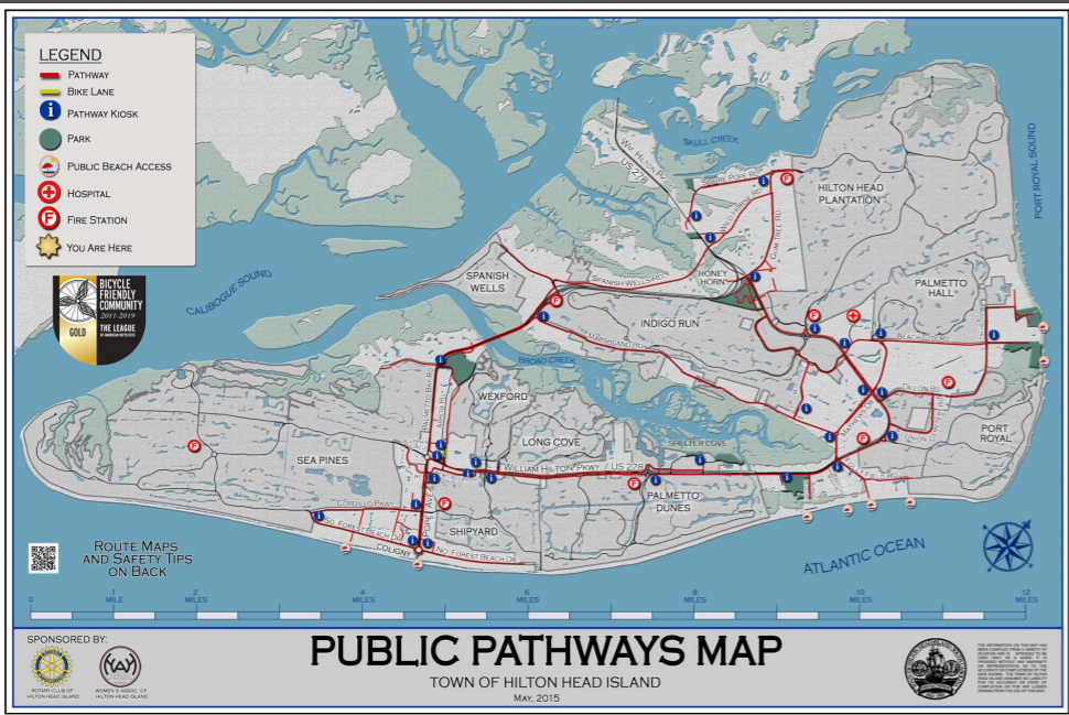 Map of Hilton Head Public Bike Trails